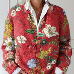 Eva | Cardigan met vintage bloemenprint en knopen