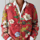 Eva | Cardigan met vintage bloemenprint en knopen