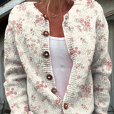 Lynn | Cardigan met roze rozenbloesem