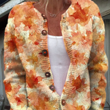 Nadia | Cardigan met herfst-esdoornblad