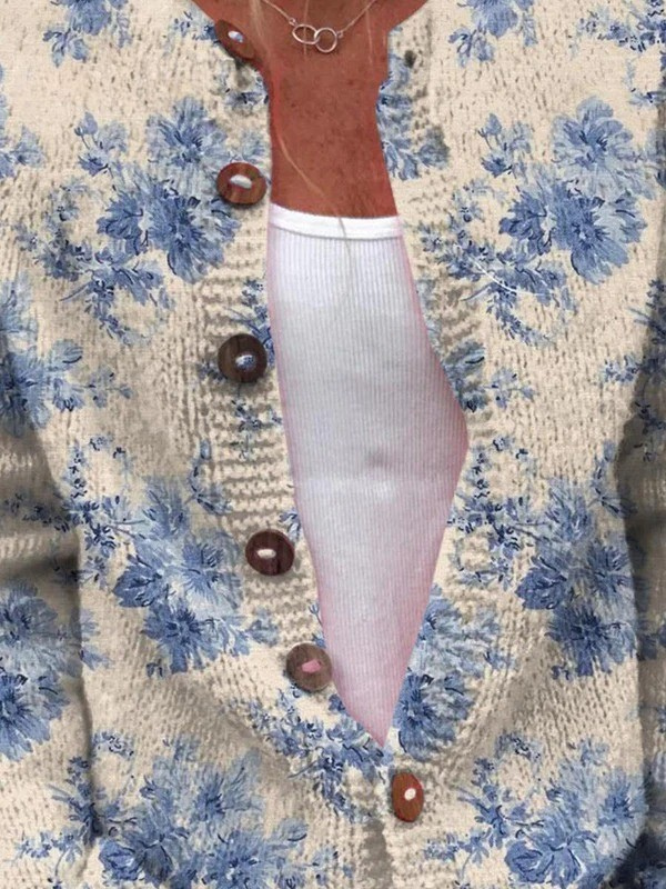 Hannah | Cardigan met sierlijke bloemenprint