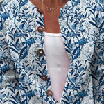 Elise | Elegante cardigan met blauw-witte bloemen