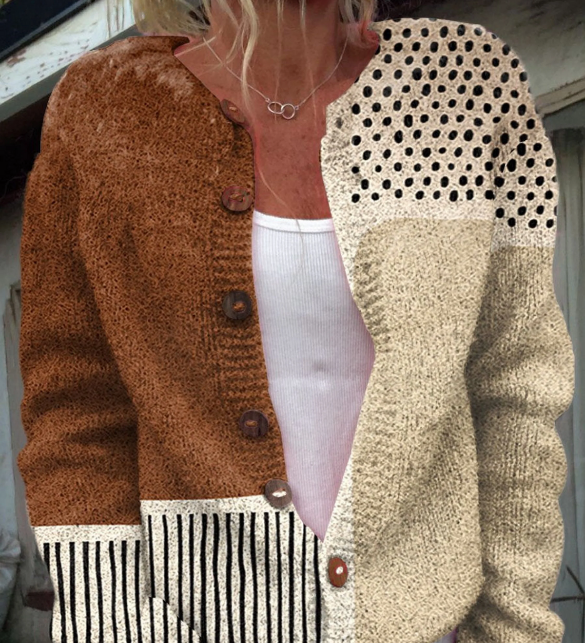 Emma | Cardigan met minimalistische stippenprint