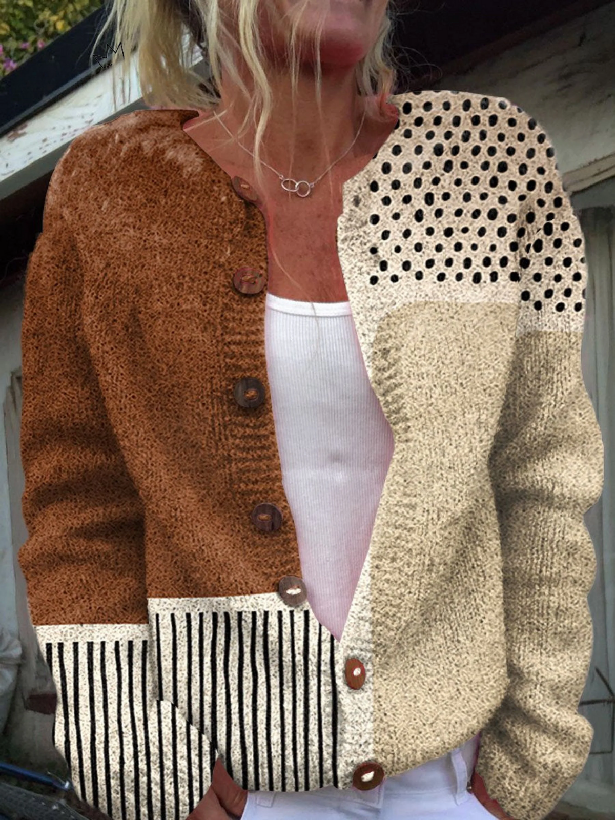 Emma | Cardigan met minimalistische stippenprint