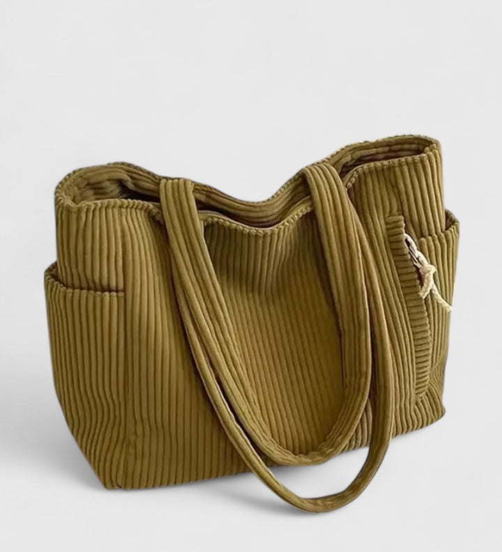 Silvia | Luxe ribbel tas met trendy koorddetails