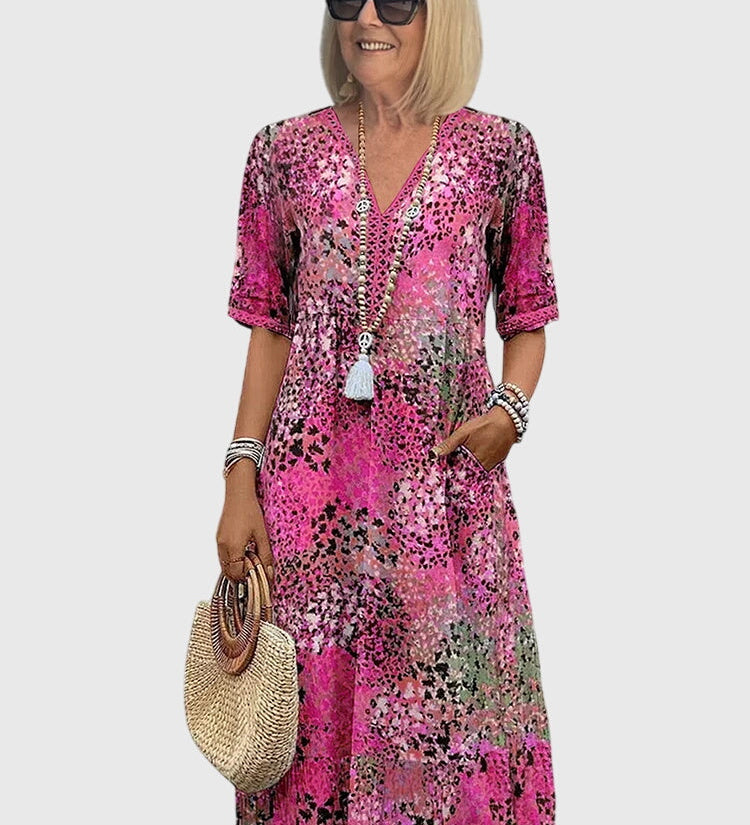Anouk | Elegante Midi Bloemenjurk