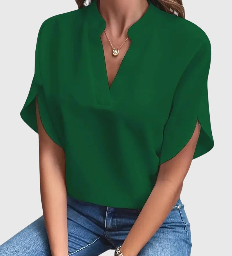 Lydia | Zachte en Elegante V-Hals Blouse