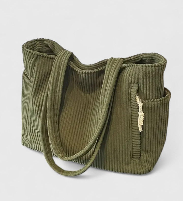 Silvia | Luxe ribbel tas met trendy koorddetails