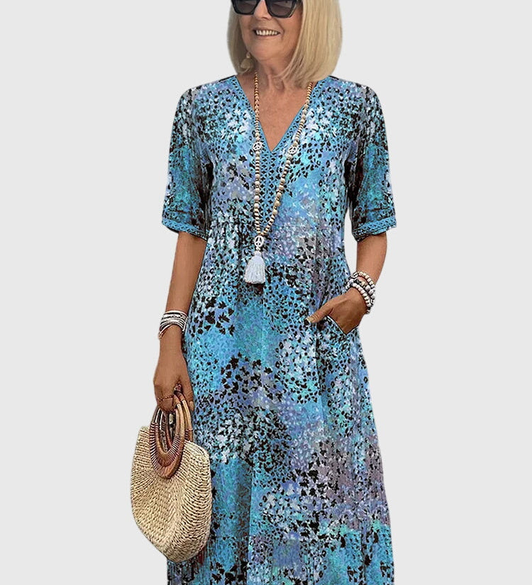 Anouk | Elegante Midi Bloemenjurk