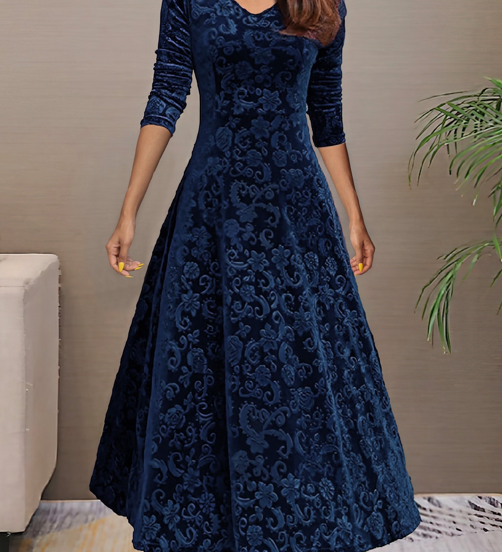 Carine | Elegante Fluwelen Jurk voor Feestdagen