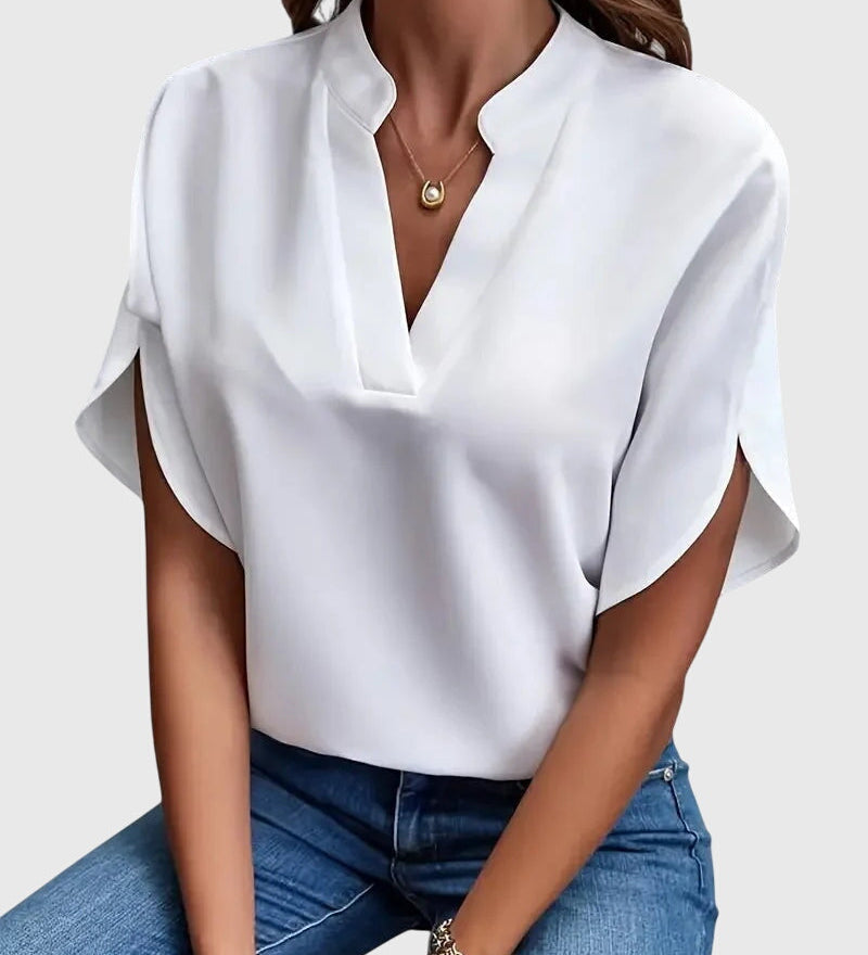 Lydia | Zachte en Elegante V-Hals Blouse