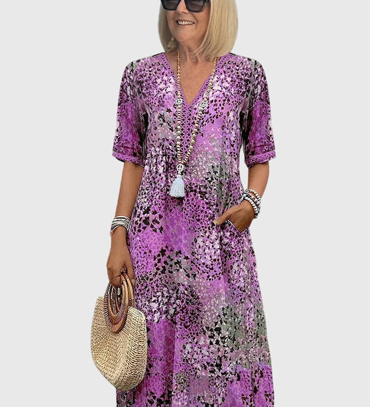 Anouk | Elegante Midi Bloemenjurk