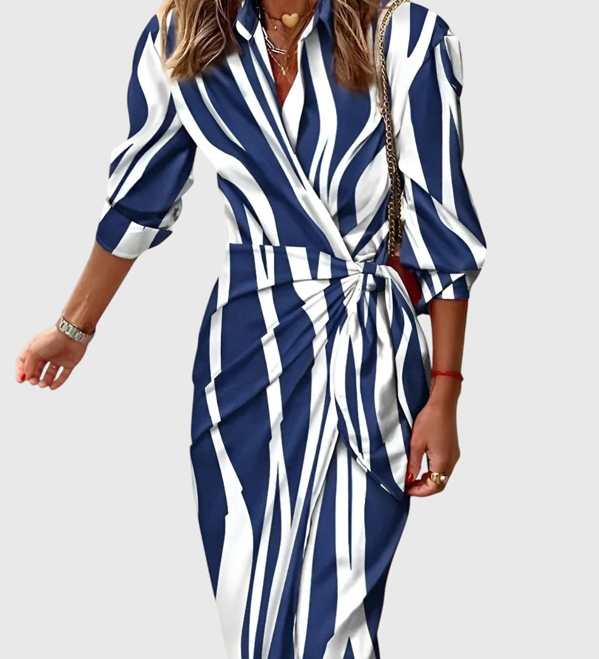 Mijntje | Elegante Wikkeljurk met Print