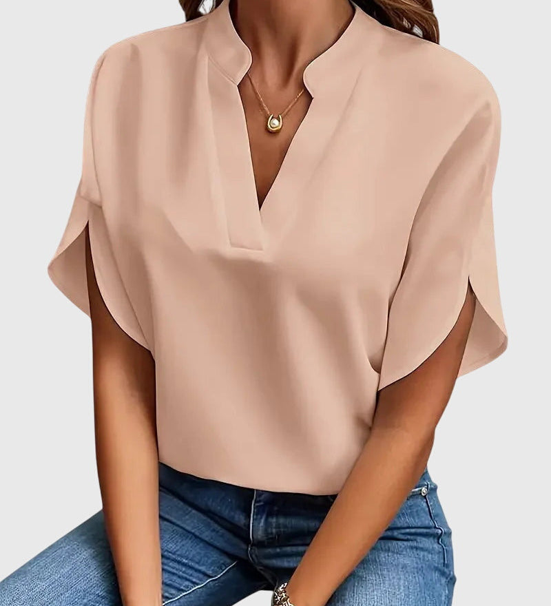 Lydia | Zachte en Elegante V-Hals Blouse