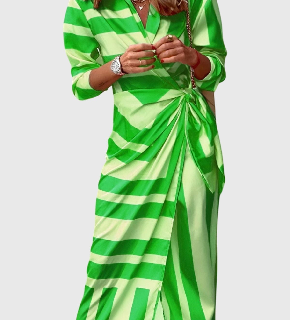 Mijntje | Elegante Wikkeljurk met Print