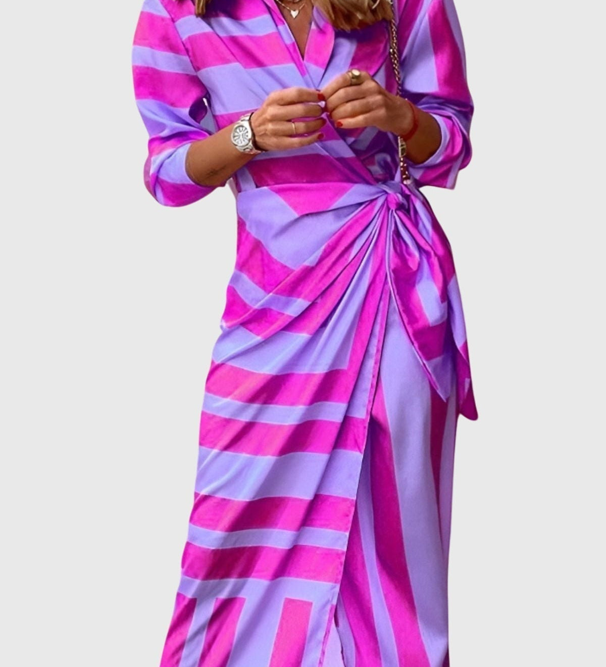 Mijntje | Elegante Wikkeljurk met Print