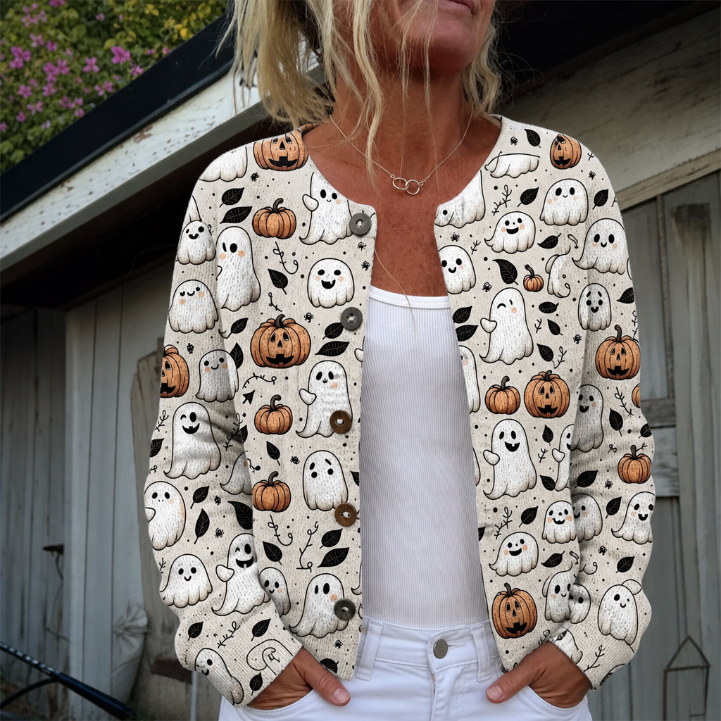 Lisa | Halloween-cardigan met geest