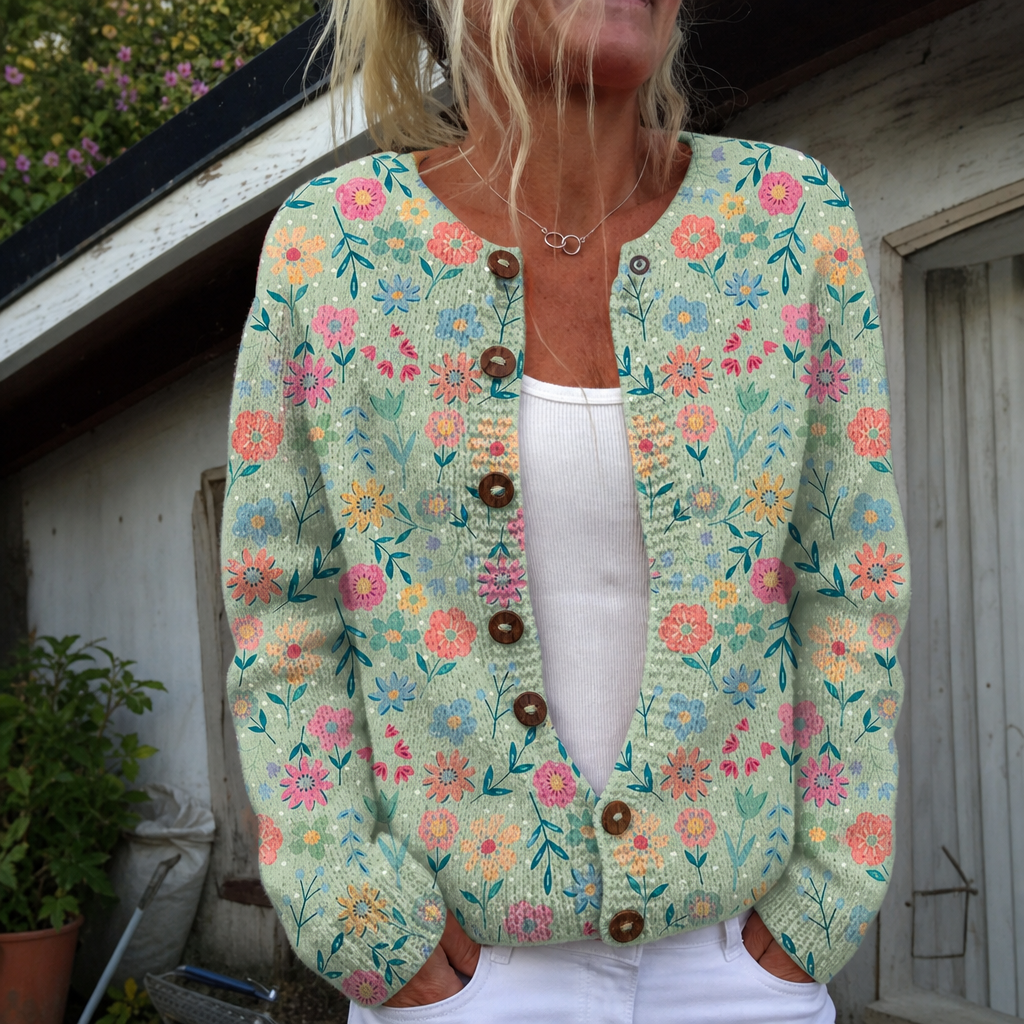 Fien | Cardigan met zomerse veldbloemen