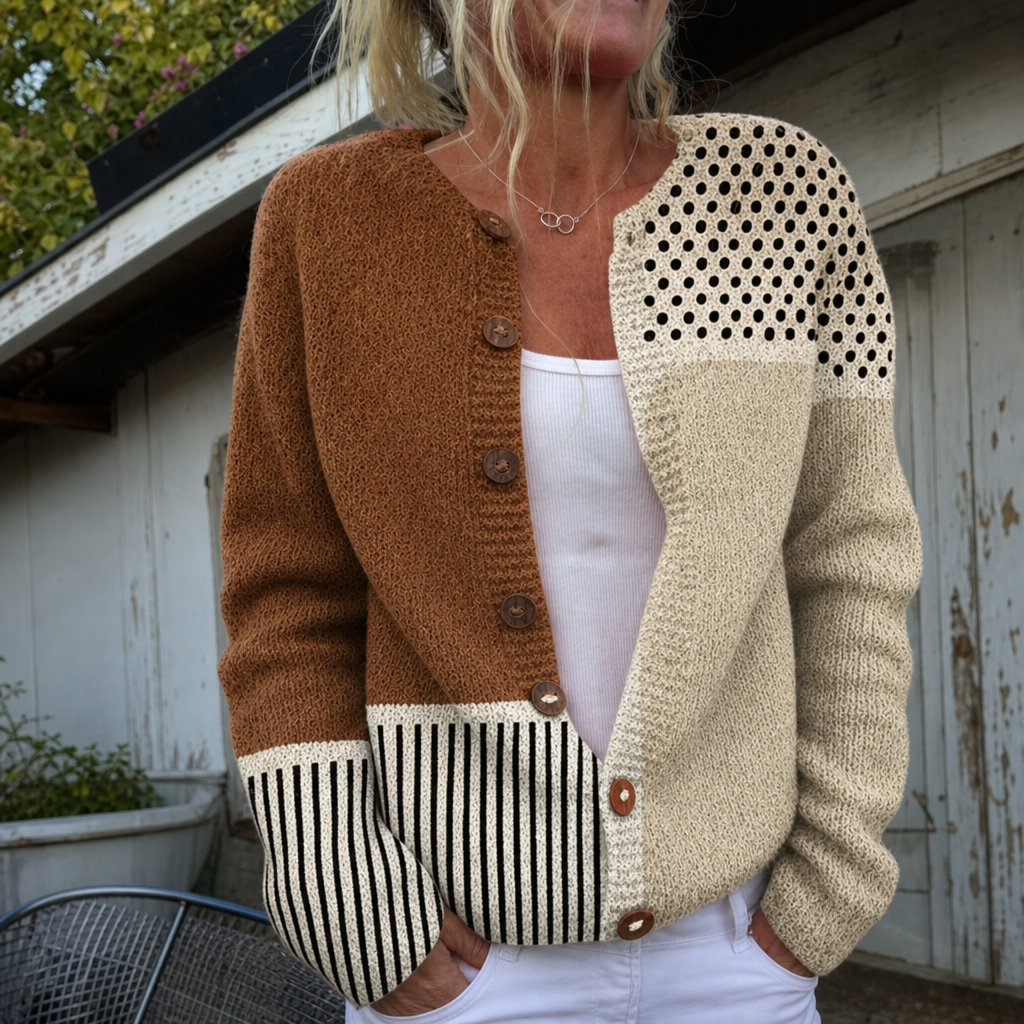 Emma | Cardigan met minimalistische stippenprint