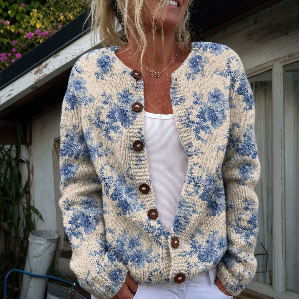 Hannah | Cardigan met sierlijke bloemenprint