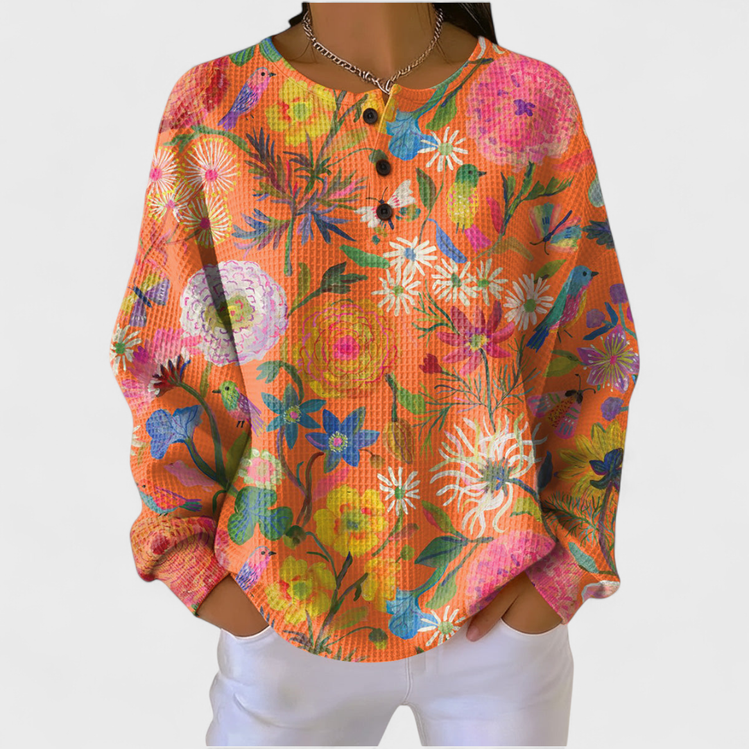 Britt | Trui met kleurrijke bloemenprint
