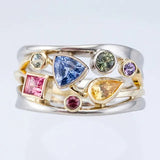 Vintage Bunter Zirkonia Ring
