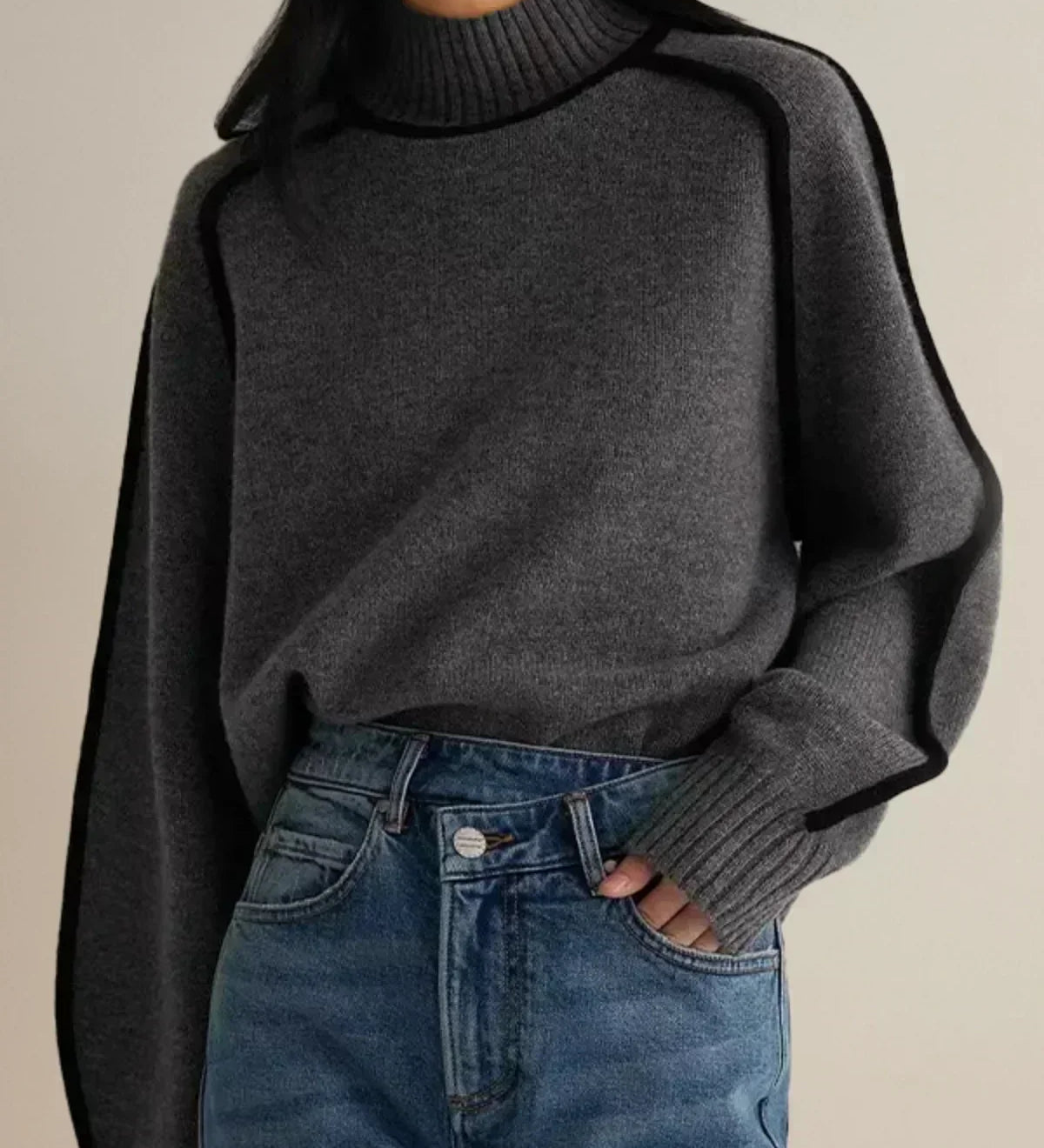 Carine | Elegante trui met een hoge kraag