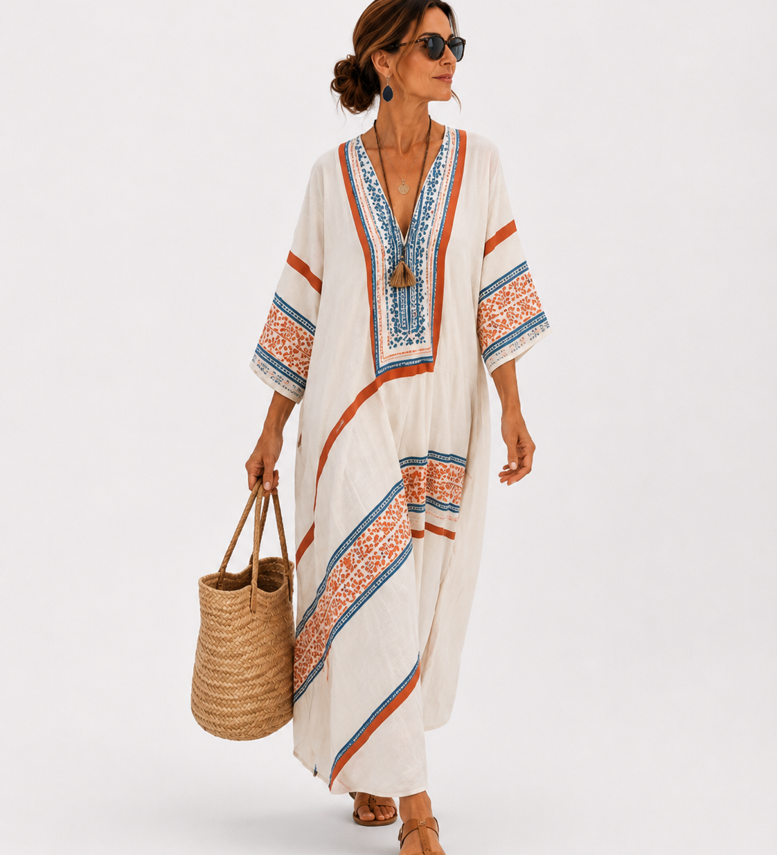 Caftan Amira Wit Etnisch
