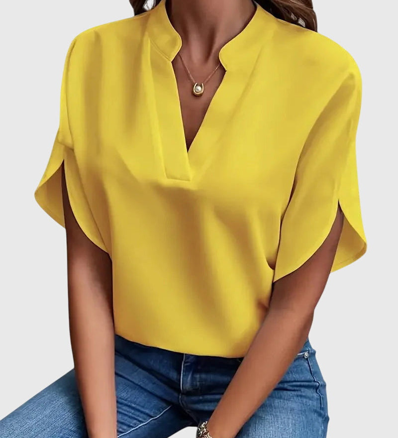 Lydia | Zachte en Elegante V-Hals Blouse