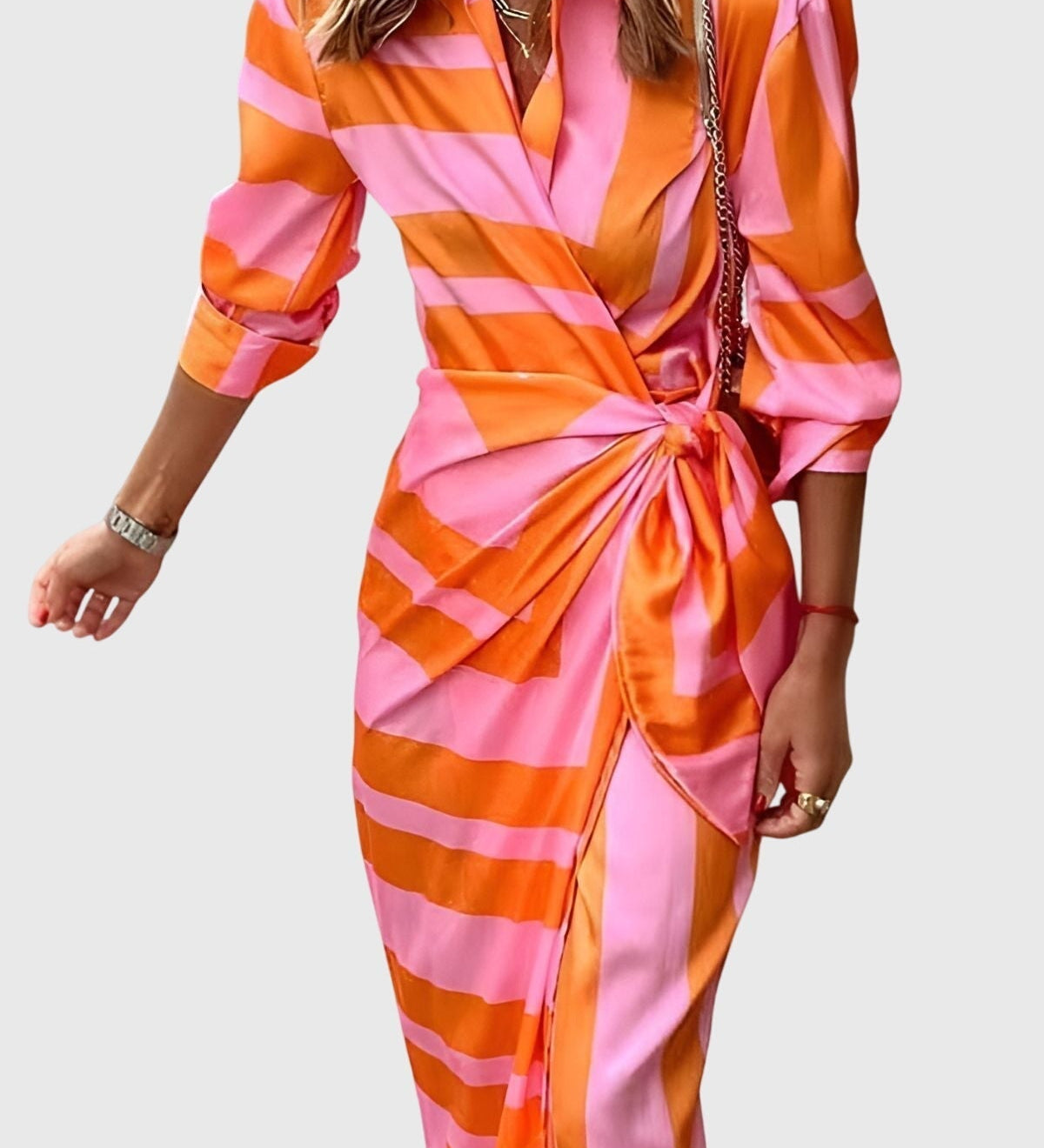 Mijntje | Elegante Wikkeljurk met Print