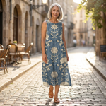 Arlo - Klassieke midijurk met bloemenpatroon