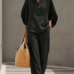 Immaculata | Linnen Set met Batwing Mouwen