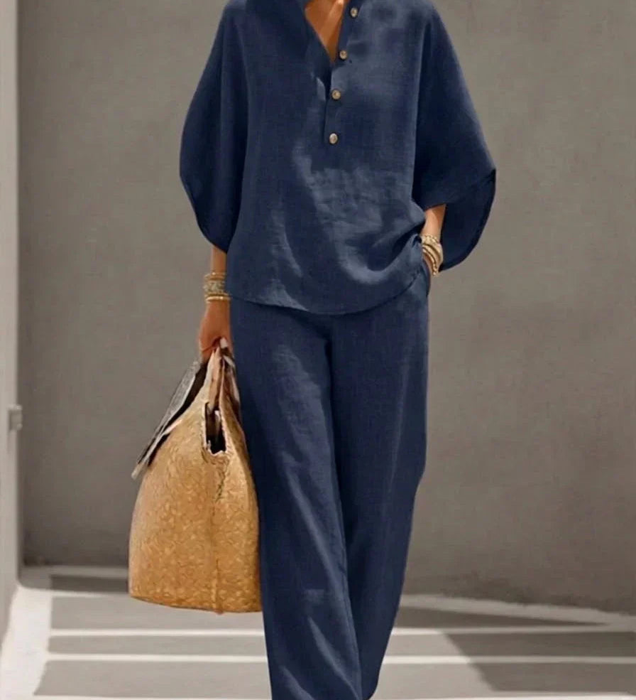 Immaculata | Linnen Set met Batwing Mouwen