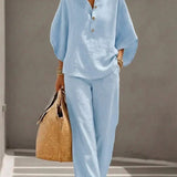 Immaculata | Linnen Set met Batwing Mouwen