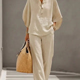 Immaculata | Linnen Set met Batwing Mouwen