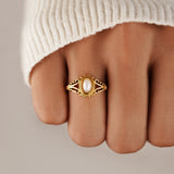 Vintage Royal Ring met Parel